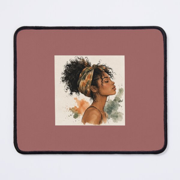 Item preview, Curly Queen – Watercolor Headwrap Portrait designed and sold by Reelsetdessins.