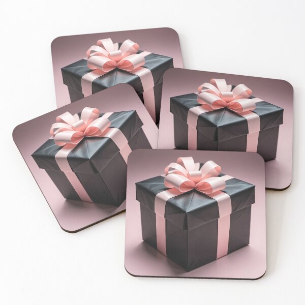 Item preview, Matte Black & Soft Pink Gift Box – Modern Aesthetic Art designed and sold by TrezeTreze.