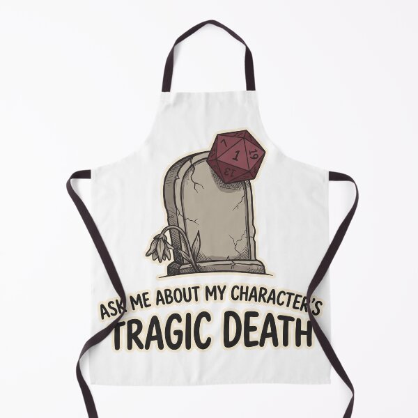 Item preview, Ask Me About My Character's Tragic Death - Funny TTRPG Gift designed and sold by Wanderquill Studio.