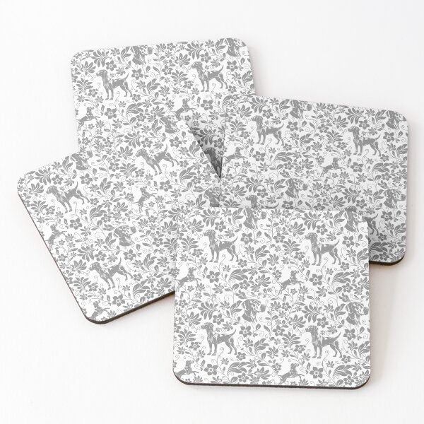 Aperçu de l'œuvre Braque allemand à poil court à motif floral | Élégant motif botanique pour chien gris créée et vendue par WildLakePatterns.