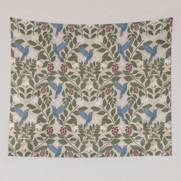 Item preview, Medium Coffee plants, coffee garden, hummingbird and bees, coffee arabica  designed and sold by DColourMuse.