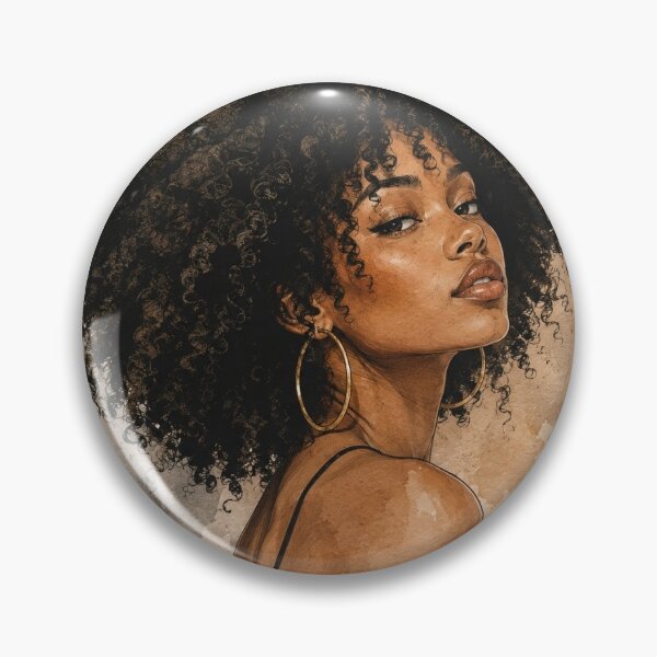 Item preview, Natural Beauty – Curly Afro Portrait designed and sold by Reelsetdessins.