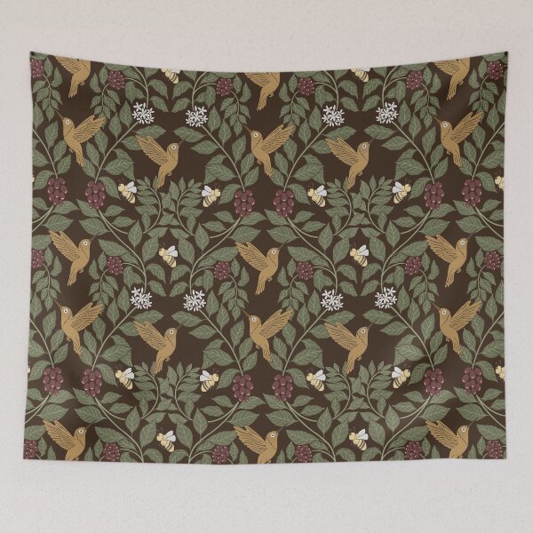Item preview, Medium Coffee plants, coffee garden, hummingbird and bees, coffee arabica  designed and sold by DColourMuse.