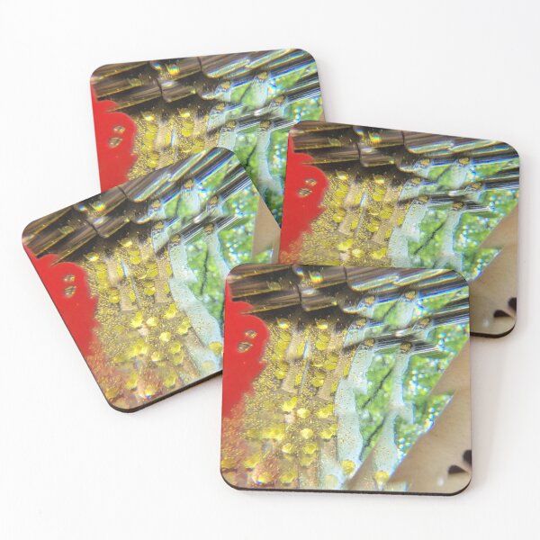 Item preview, Crimson Silhouette and Golden Prism Abstract Art designed and sold by ElionSolis.
