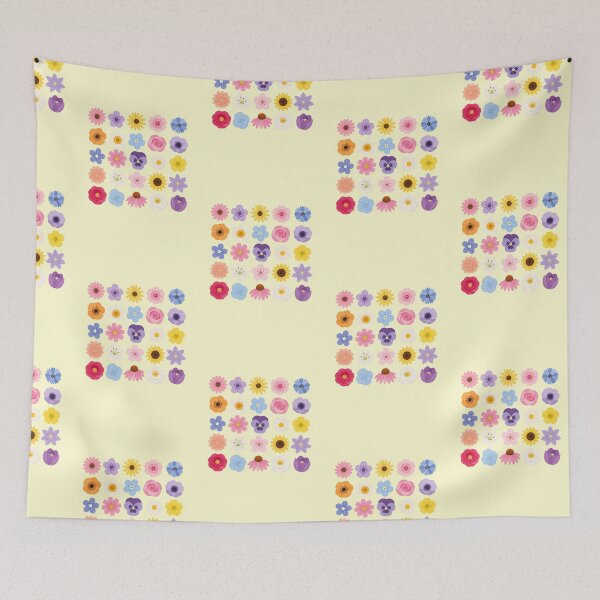 Item preview, Wildflower Garden Floral Pattern Grid designed and sold by Cerys-GS.