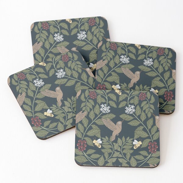 Item preview, Coffee plants, coffee garden, hummingbird and bees, coffee arabica  designed and sold by DColourMuse.