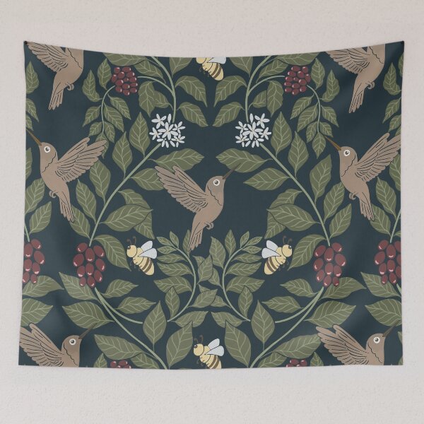 Item preview, Coffee plants, coffee garden, hummingbird and bees, coffee arabica  designed and sold by DColourMuse.