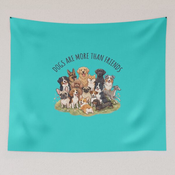 Item preview, Dogs Are More Than Friends - Cute Dog Breeds Illustration designed and sold by Evelashop.