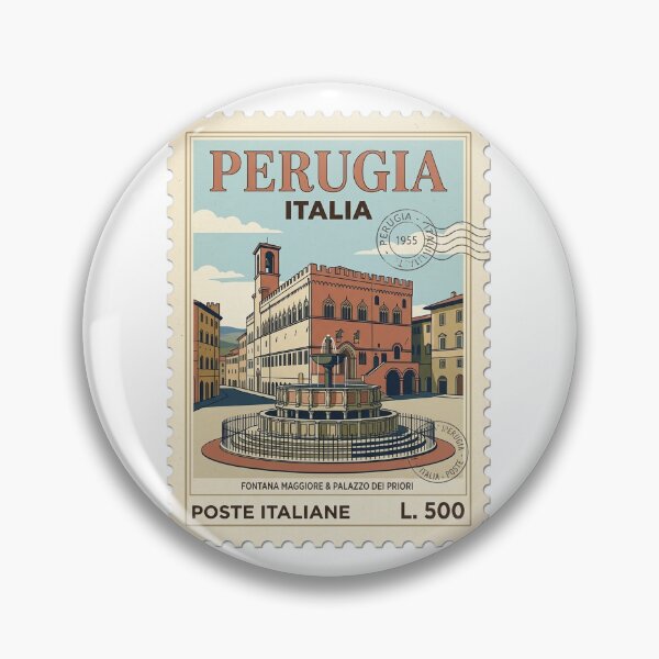 Item preview, Vintage Perugia Italy Travel Stamp Palazzo Dei Priori designed and sold by k3rstman1.