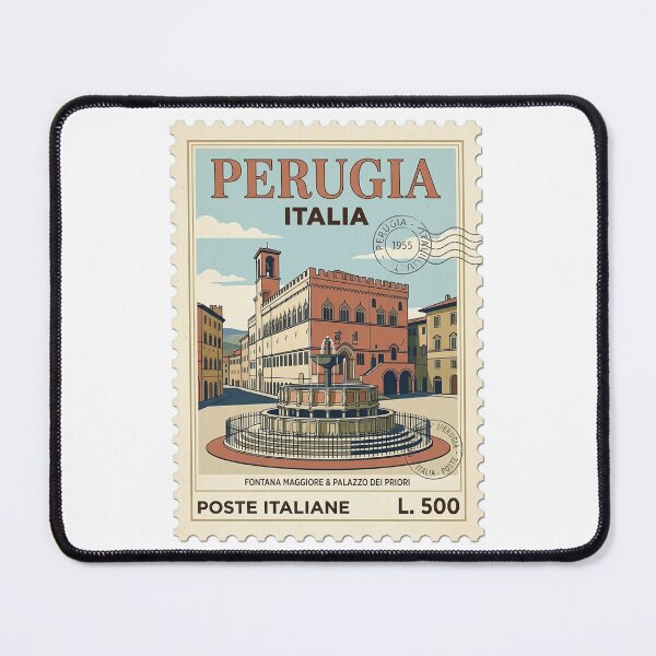Item preview, Vintage Perugia Italy Travel Stamp Palazzo Dei Priori designed and sold by k3rstman1.