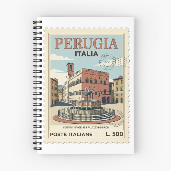 Item preview, Vintage Perugia Italy Travel Stamp Palazzo Dei Priori designed and sold by k3rstman1.