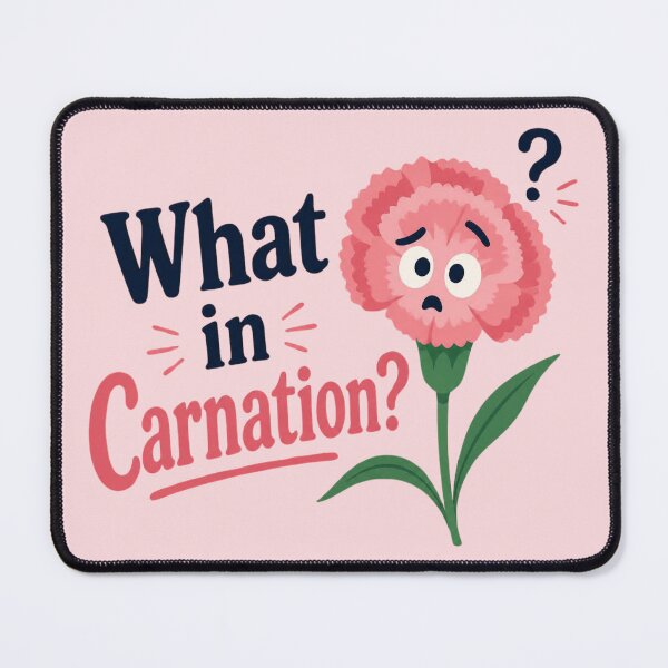 Item preview, What in Carnation Funny Flower Pun Flower Quote  designed and sold by Cerys-GS.