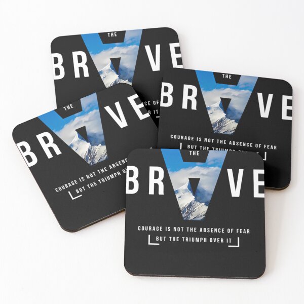 Item preview, BRAVE - Triumph Over Fear Mountain Design designed and sold by RetroVibeArty.
