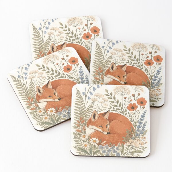 Item preview, Whimsical Woodland Fox Botanical Sticker designed and sold by nouhaZN.