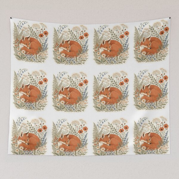 Item preview, Whimsical Woodland Fox Botanical Sticker designed and sold by nouhaZN.