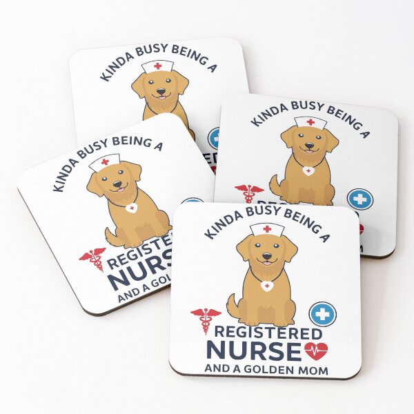 Item preview, Kinda Busy Being a Registered Nurse and a Golden Mom - Cute Golden Retriever Nurse Design designed and sold by TeeStyle.mr.