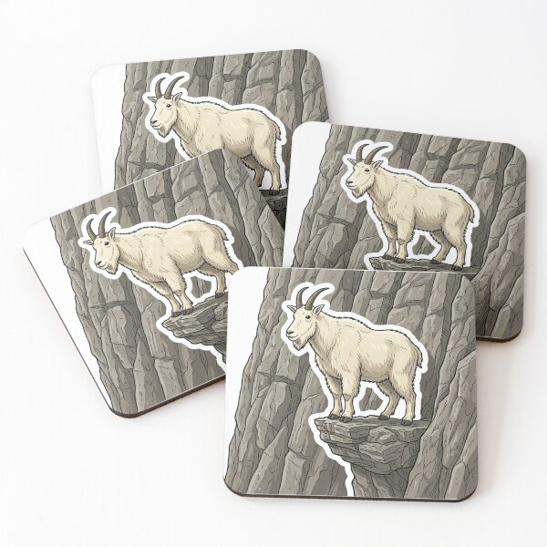 Item preview, Mountain Goat Standing on Impossible Ledge designed and sold by YNAMREG.