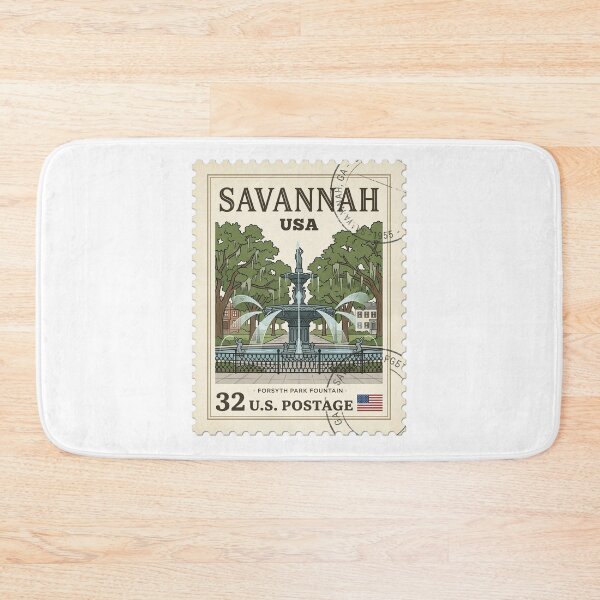 Item preview, Vintage Savannah Georgia Forsyth Park Travel Stamp designed and sold by k3rstman1.