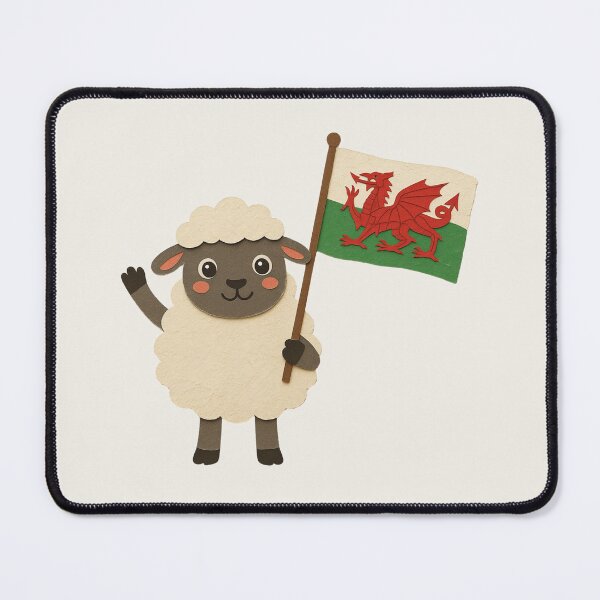 Item preview, Cute Welsh Sheep Holding Flag of Wales designed and sold by Cerys-GS.