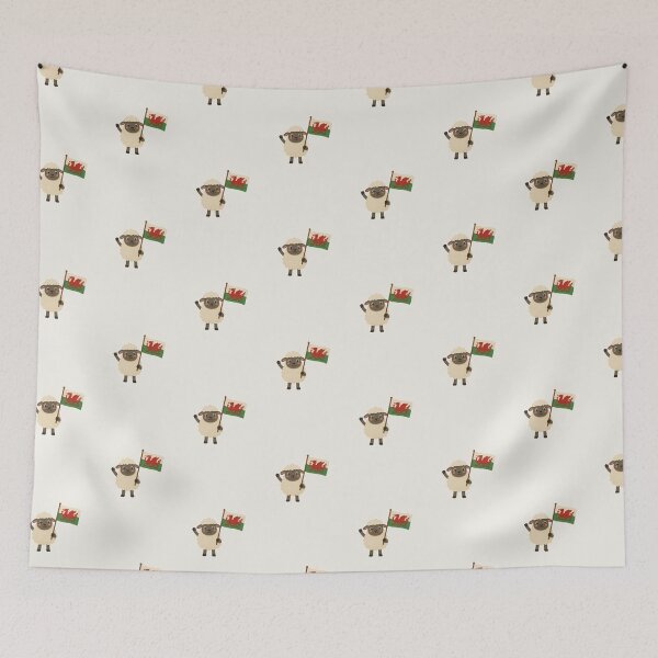 Item preview, Cute Welsh Sheep Holding Flag of Wales designed and sold by Cerys-GS.