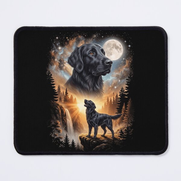Item preview, Flat Coated Retriever Howling Moon Art Dog Mom Dad Lover designed and sold by dian-rody-crest.