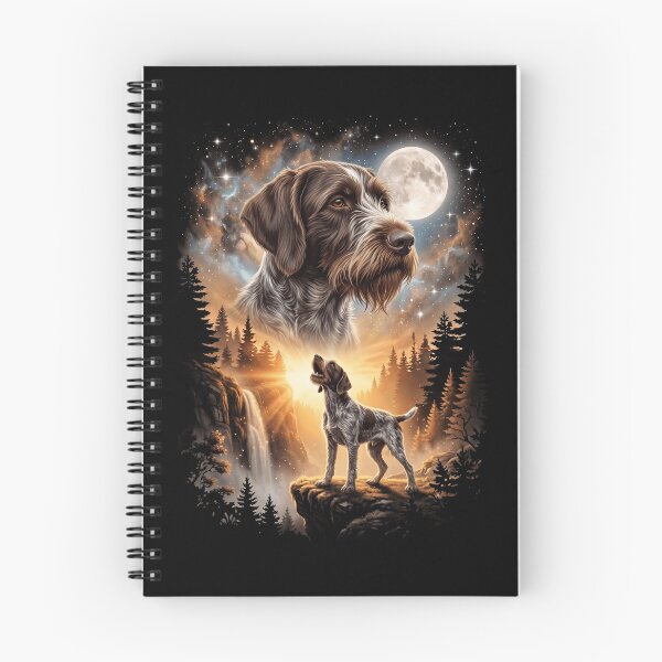 Item preview, German Wirehaired Pointer Howling Moon Art Dog Mom Dad Lover designed and sold by dian-rody-crest.