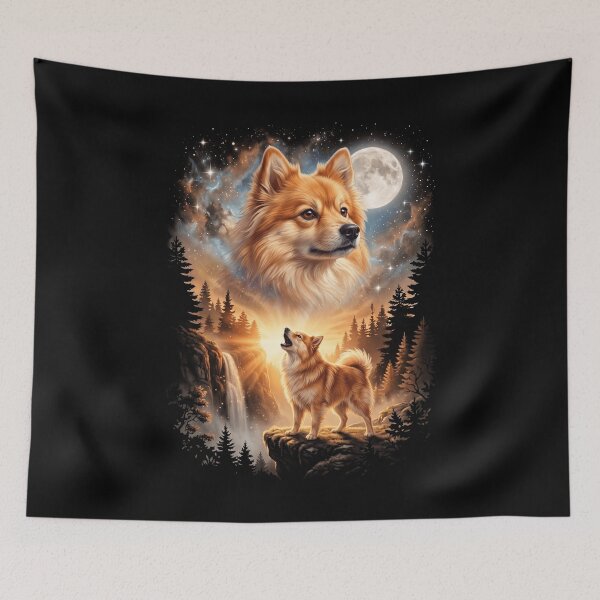 Item preview, German Spitz Howling Moon Art Dog Mom Dad Lover designed and sold by dian-rody-crest.