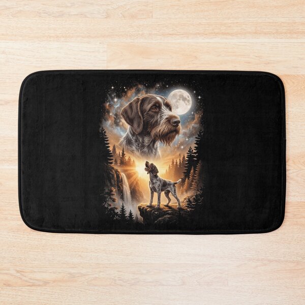 Item preview, German Wirehaired Pointer Howling Moon Art Dog Mom Dad Lover designed and sold by dian-rody-crest.