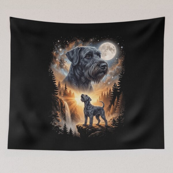 Item preview, Giant Schnauzer Howling Moon Art Dog Mom Dad Lover designed and sold by dian-rody-crest.