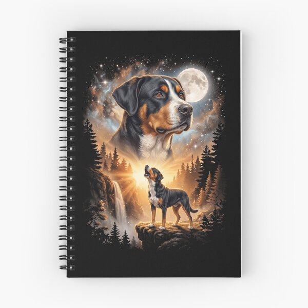 Item preview, Greater Swiss Mountain Dog Howling Moon Art Dog Mom Dad Lover designed and sold by dian-rody-crest.