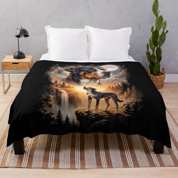 Item preview, Greater Swiss Mountain Dog Howling Moon Art Dog Mom Dad Lover designed and sold by dian-rody-crest.