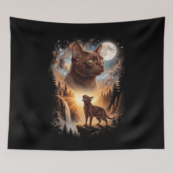 Item preview, Havana Brown Howling Moon Art Cat Mom Dad Lover designed and sold by dian-rody-crest.