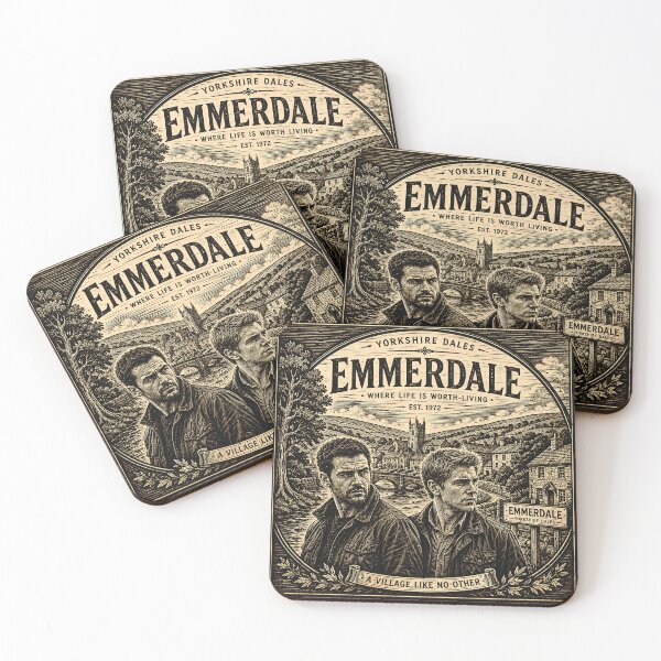 Item preview, Emmerdale Vintage Woodcut Yorkshire Dales British TV Drama Poster designed and sold by Abidel.