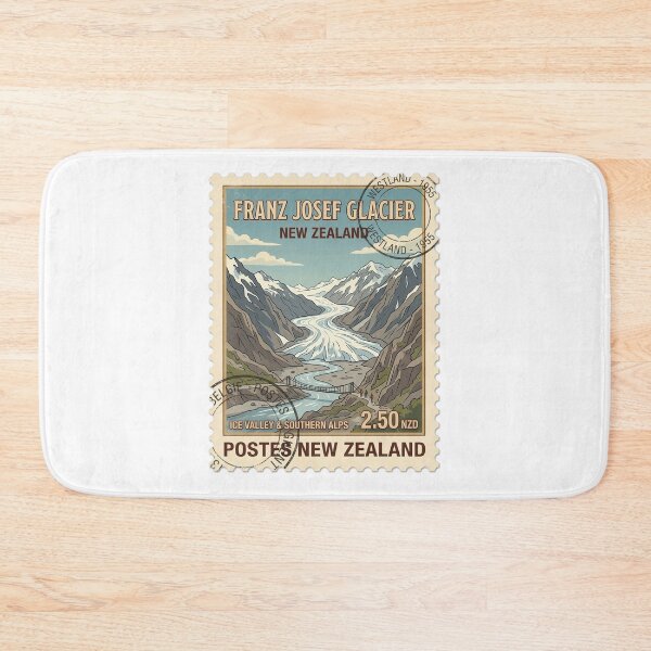 Item preview, Franz Josef Glacier New Zealand Retro Travel Stamp designed and sold by k3rstman1.