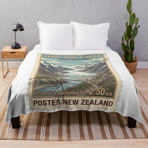 Item preview, Franz Josef Glacier New Zealand Retro Travel Stamp designed and sold by k3rstman1.