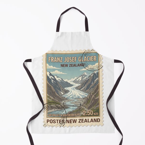 Item preview, Franz Josef Glacier New Zealand Retro Travel Stamp designed and sold by k3rstman1.