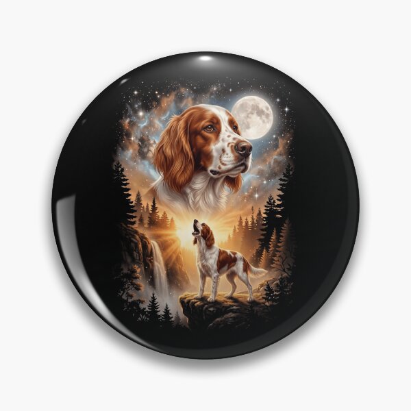 Item preview, Irish Red And White Setter Howling Moon Art Dog Mom Dad Lover designed and sold by dian-rody-crest.