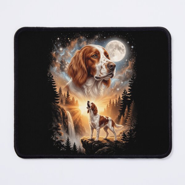 Item preview, Irish Red And White Setter Howling Moon Art Dog Mom Dad Lover designed and sold by dian-rody-crest.