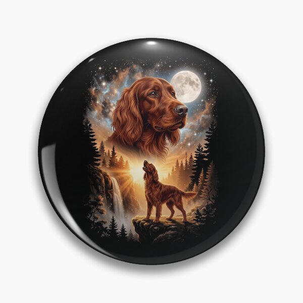 Item preview, Irish Setter Howling Moon Art Dog Mom Dad Lover designed and sold by dian-rody-crest.