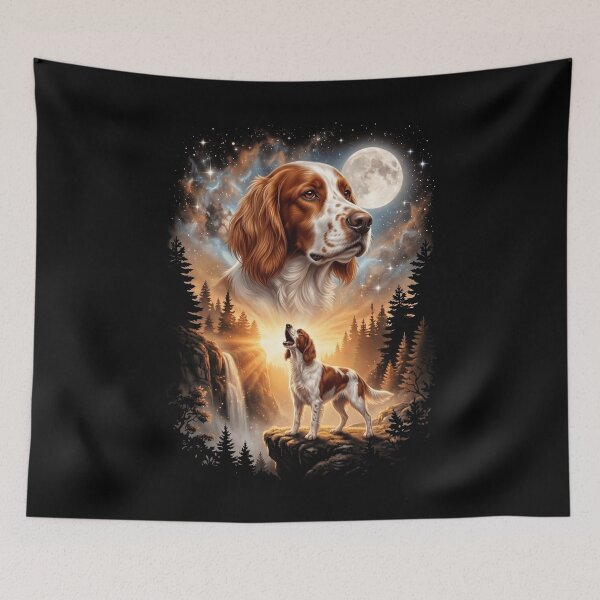 Item preview, Irish Red And White Setter Howling Moon Art Dog Mom Dad Lover designed and sold by dian-rody-crest.