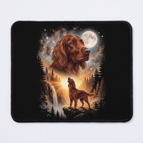 Item preview, Irish Setter Howling Moon Art Dog Mom Dad Lover designed and sold by dian-rody-crest.