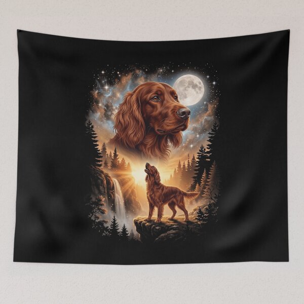 Item preview, Irish Setter Howling Moon Art Dog Mom Dad Lover designed and sold by dian-rody-crest.