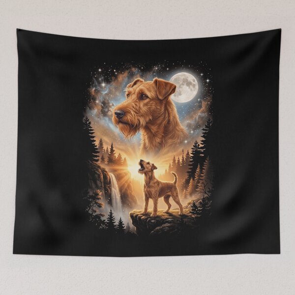 Item preview, Irish Terrier Howling Moon Art Dog Mom Dad Lover designed and sold by dian-rody-crest.