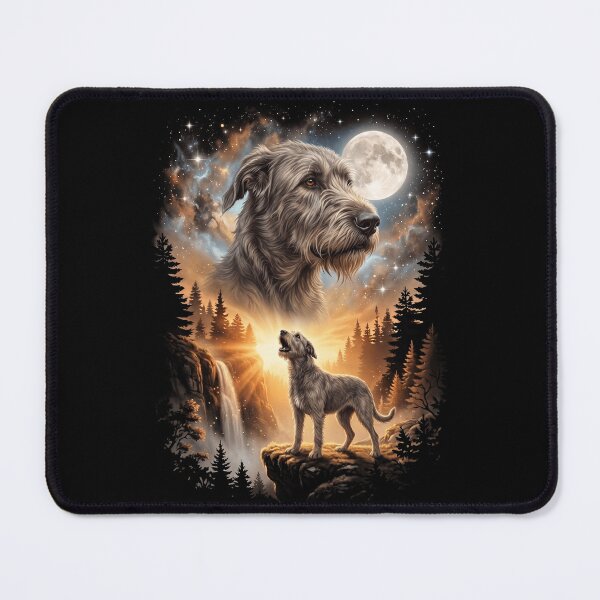 Item preview, Irish Wolfhound Howling Moon Art Dog Mom Dad Lover designed and sold by dian-rody-crest.