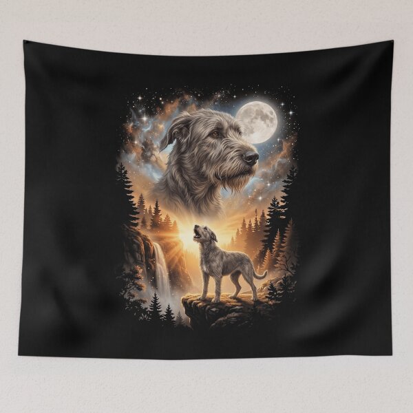 Item preview, Irish Wolfhound Howling Moon Art Dog Mom Dad Lover designed and sold by dian-rody-crest.