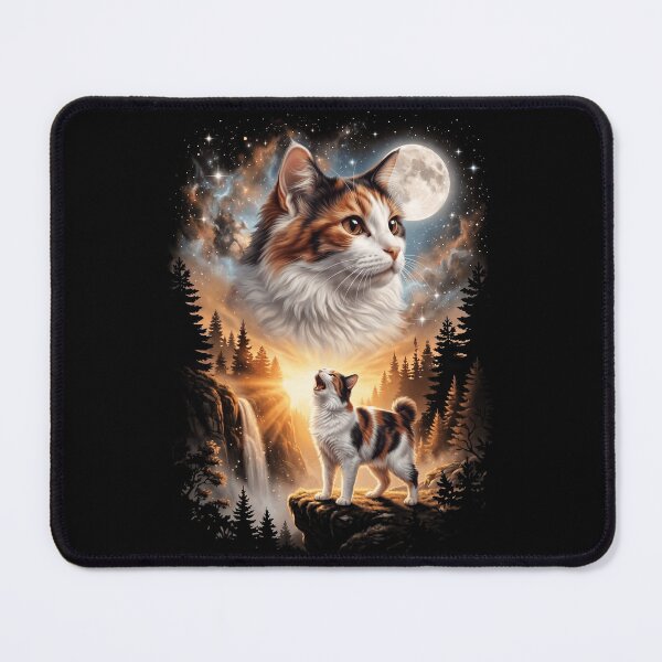 Item preview, Japanese Bobtail Howling Moon Art Cat Mom Dad Lover designed and sold by dian-rody-crest.