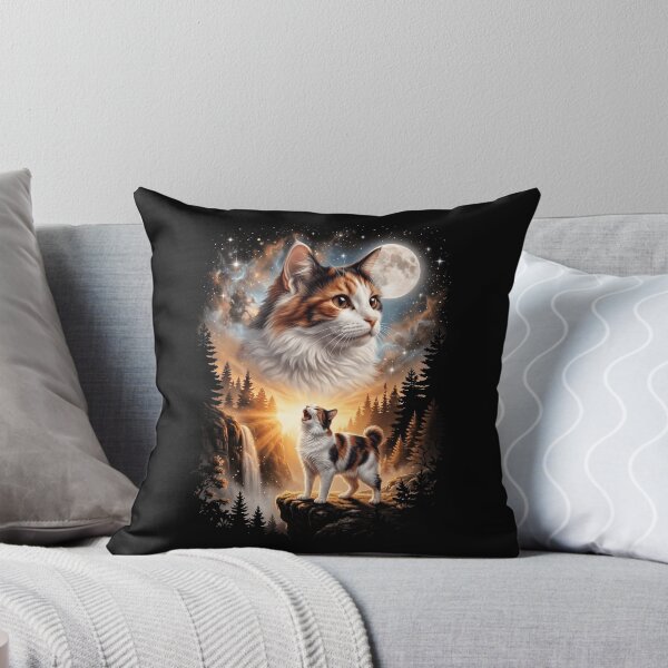 Item preview, Japanese Bobtail Howling Moon Art Cat Mom Dad Lover designed and sold by dian-rody-crest.