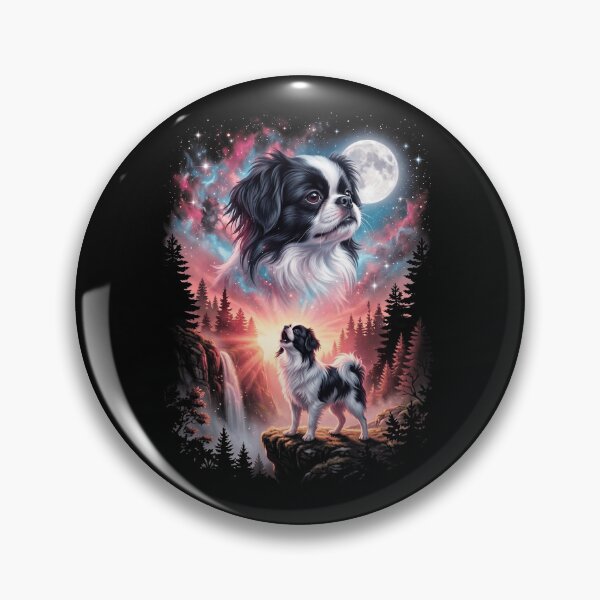 Item preview, Japanese Chin Howling Moon Art Dog Mom Dad Lover designed and sold by dian-rody-crest.