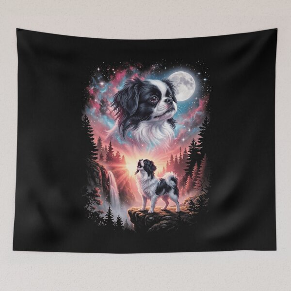 Item preview, Japanese Chin Howling Moon Art Dog Mom Dad Lover designed and sold by dian-rody-crest.