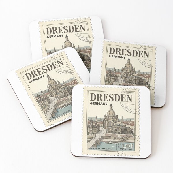 Item preview, Dresden Germany Vintage Travel Stamp Frauenkirche Semperoper designed and sold by k3rstman1.